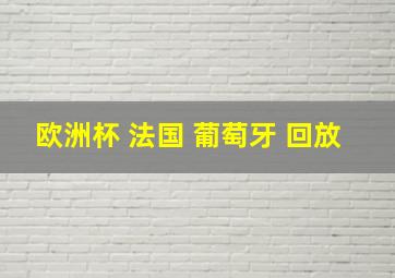 欧洲杯 法国 葡萄牙 回放